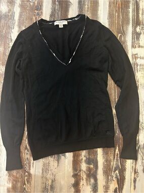 Burberry Black V-Neck Lightweight Women's Sweater